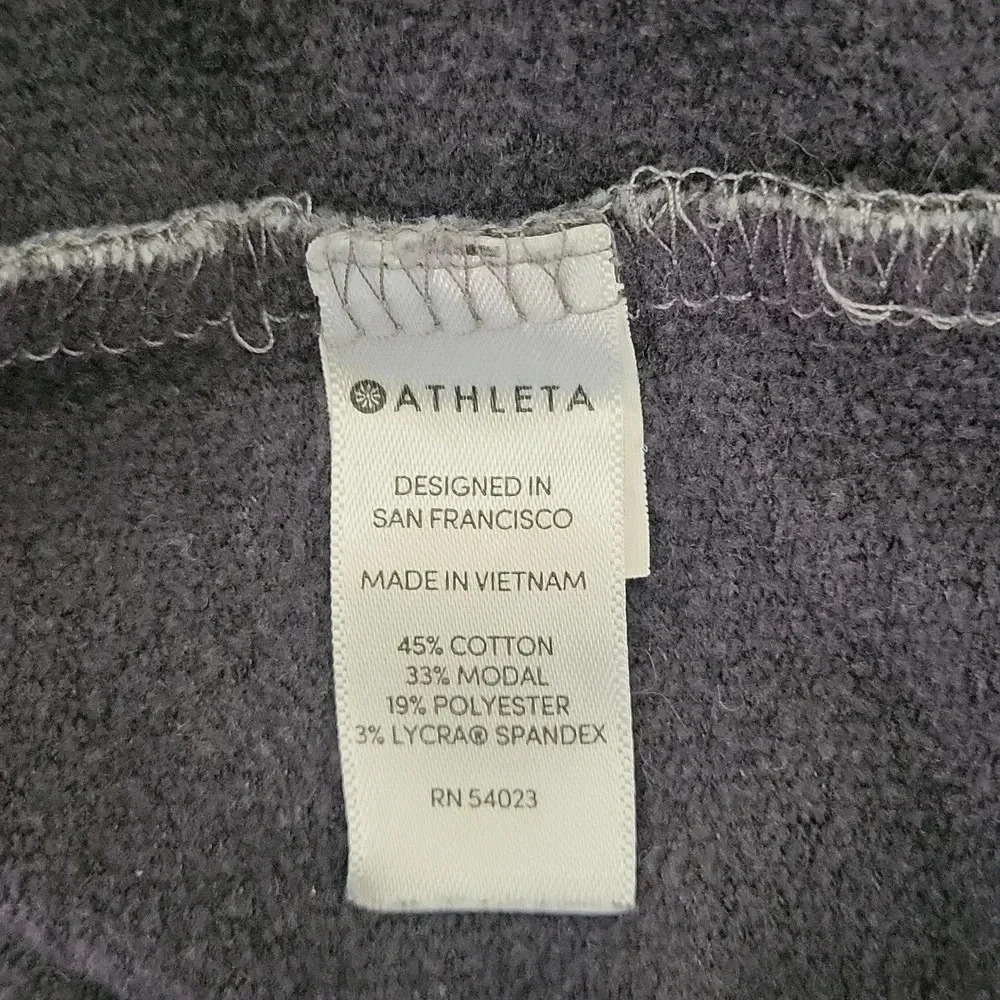 Athleta Grey Fleece Lined Round Neck Athletic Pullover Sweatshirt Womens XXS - Picture 5 of 9
